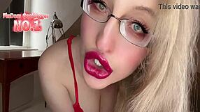 Sissy red lipstick fetish training session