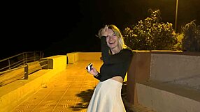 Outdoor Walk Where Stranger Notices No Panties