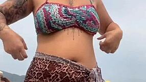 I got naked on the beach and touched the guy's hard dick