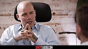 Perv stepdad lets stepson fuck secretary in office