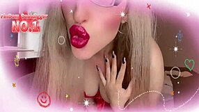 Sissy red lipstick fetish training session