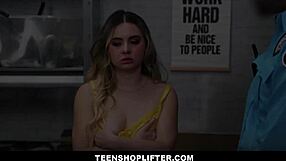 teenshoplifter - big ass hot blonde teen 18+ shoplifter makes fuck deal with mall cop for no police involvement - aria banks london ford