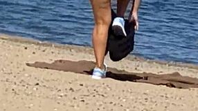 juicy asian on the beach candid hidden teasing playfully with friends