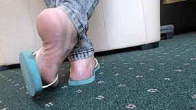 bbw feet tease in flip flops