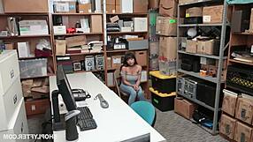 caught stealing, big ass ebony gets police punishment