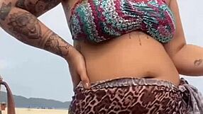 I got naked on the beach and touched the guy's hard dick