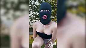 Horny Shemale Masturbates in Public Park