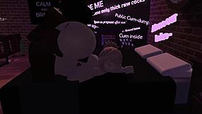 In Roblox, the prostitute engages in passionate fucking with a big cock.