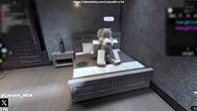 quietly fucking a fan on the bed in cowgirl and doggystyle