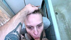 Our morning routine: hard bathroom fuck, her pussy destroyed.