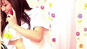 Petite Japanese Step-Sister's First Blowjob After Being Caught.