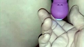 59-year-old Tennessee slutwife bends over sawhorse for close-up pussy and dildo fucking.