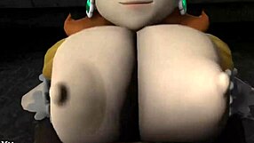 Possessed Daisy experiences intense titfuck emotions.