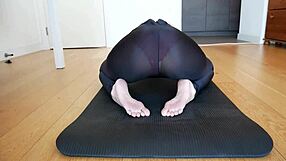 Yoga with See-Through Leggings and Pad On