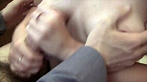 alisha adams redhead with big tits gives hand job with cum shot