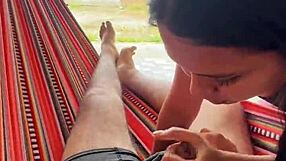 Colombiana Horny Pulling Boyfriend's Penis On Street And Sucking It