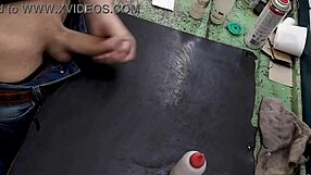 Masturbating on my workbench at work