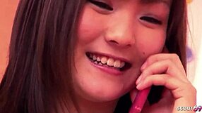 Petite Japanese Step-Sister's First Blowjob After Being Caught.