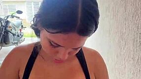 Colombiana Horny Pulling Boyfriend's Penis On Street And Sucking It