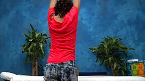 eighteen year old teen gets a relaxing massage session with professional touch