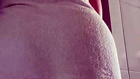 mature woman bathing in the shower