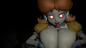 Possessed Daisy experiences intense titfuck emotions.