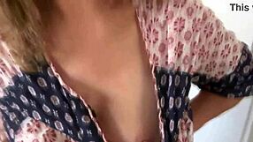 i get too excited to show off my tits while stepsons friends jerk off and cum