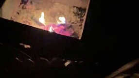 outdoor flashing wet pussy by campfire