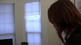 alisha adams redhead with big tits gives hand job with cum shot