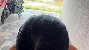 Colombiana Horny Pulling Boyfriend's Penis On Street And Sucking It