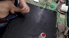 Masturbating on my workbench at work