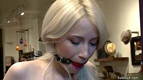 Blonde endures intense public interracial gangbang