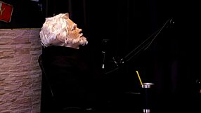 Amateur brunette Belinha Baracho flashes tits in sheer red lingerie during outdoor interview