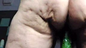 German Granny Fucks Hairy Beaver With Cucumber Food