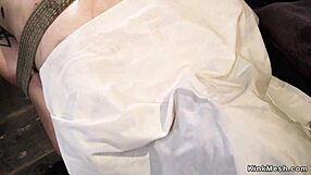 Brunette in one leg inverted suspension