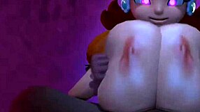 Possessed Daisy experiences intense titfuck emotions.