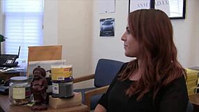 alisha adams redhead with big tits gives hand job with cum shot