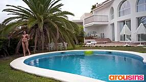 Helina Dream plays with her wet pussy