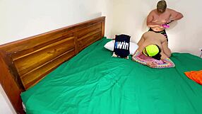 Stepsister's husband fucks me hard, making me ride dick and cum without condom.