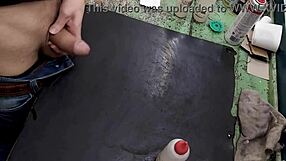 Masturbating on my workbench at work