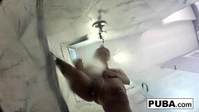 abigail takes a quick shower and shaves her pussy