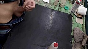 Masturbating on my workbench at work