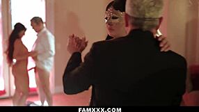 Horny Stepfamily Turns Masquerade Party Into Wild Orgy