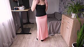 thin maxi skirt shows visible panty line