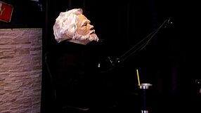 Amateur brunette Belinha Baracho flashes tits in sheer red lingerie during outdoor interview