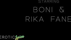 blonde teen rika fane sneaks lesbian sex with ebony girlfriend boni licking pussy to romantic orgasms