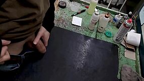Masturbating on my workbench at work