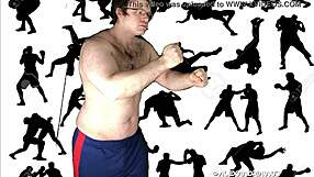 Alexandria Wu fights Clifford Bryant in interracial wrestling fuck