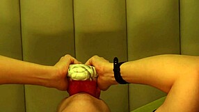 Giant wolf uses rough tongue to invade college guy's mouth hole