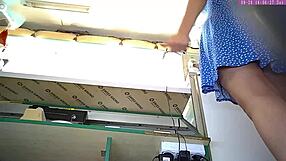 Sexy Blonde Step Sister Caught on Hidden Camera Upskirt at Work Part 11